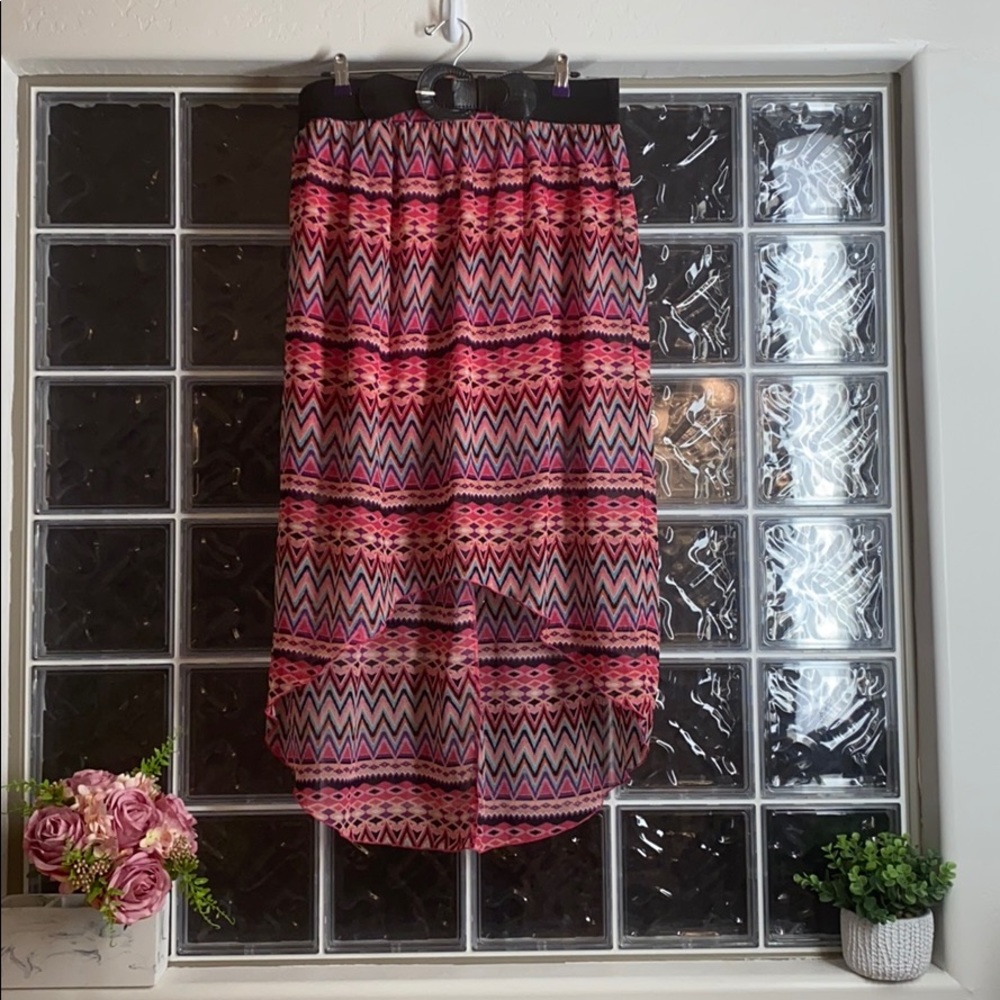 Hi low multi color skirt